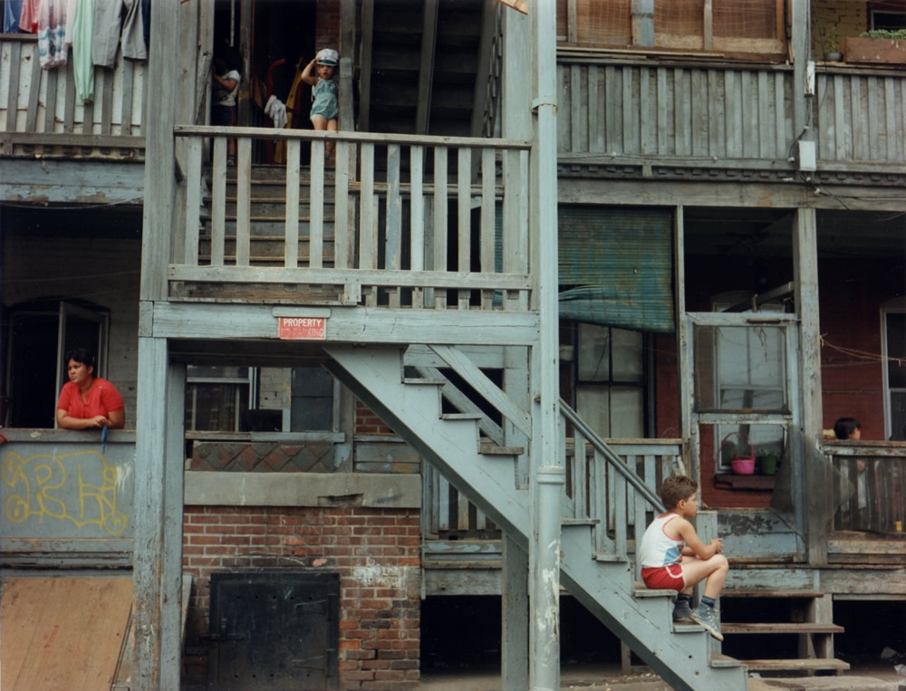 Behind tenement