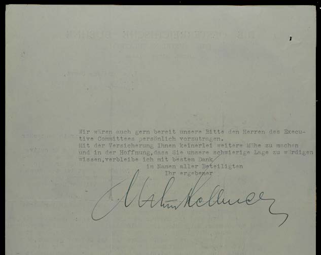 Letter from Arthur Hellmer to Fräulein Marcus (second page, signed), London, January 8, 1942